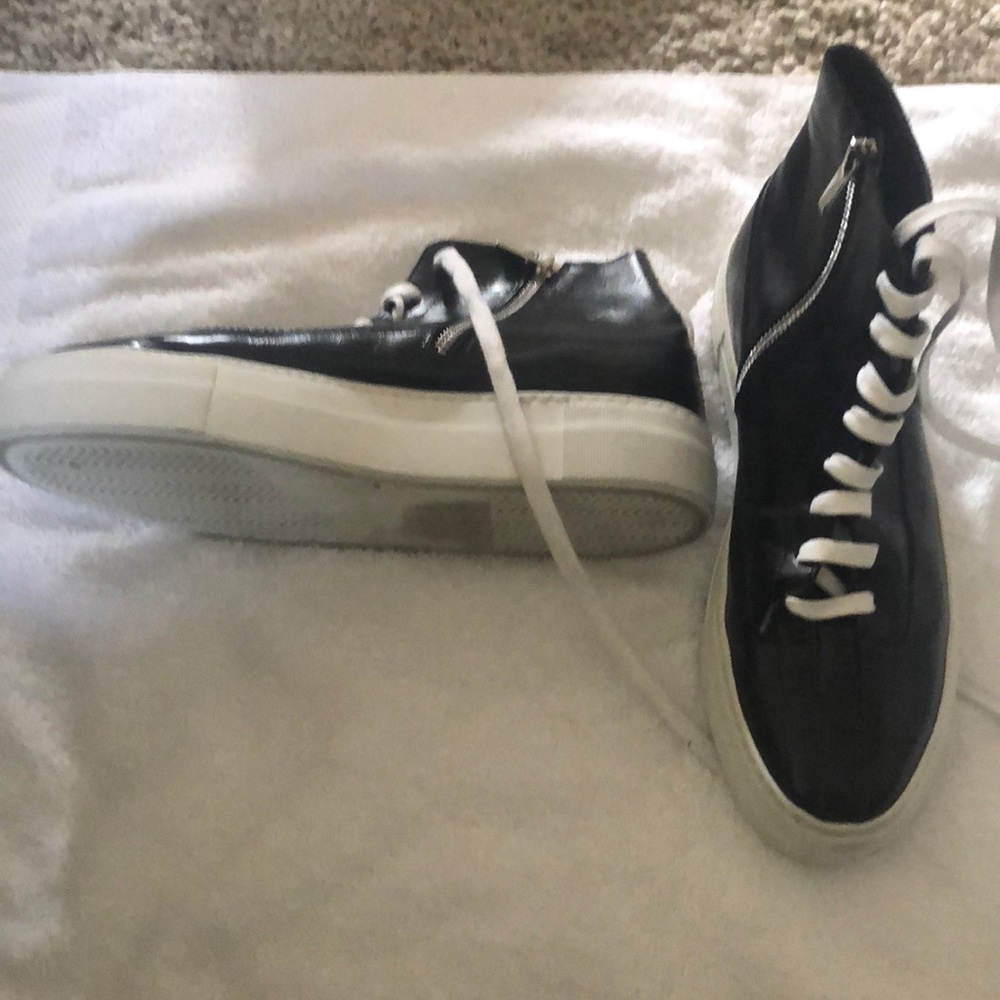 Tibi high top patent leather sneaker